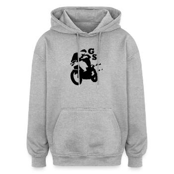 gs_einfarb - Oversized Unisex Hoodie - Grau meliert - Vorne - Noah (186cm)