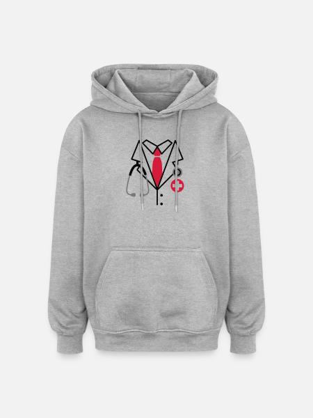 Doktor, Doktor Kostüm - Oversized Unisex Hoodie - Grau meliert