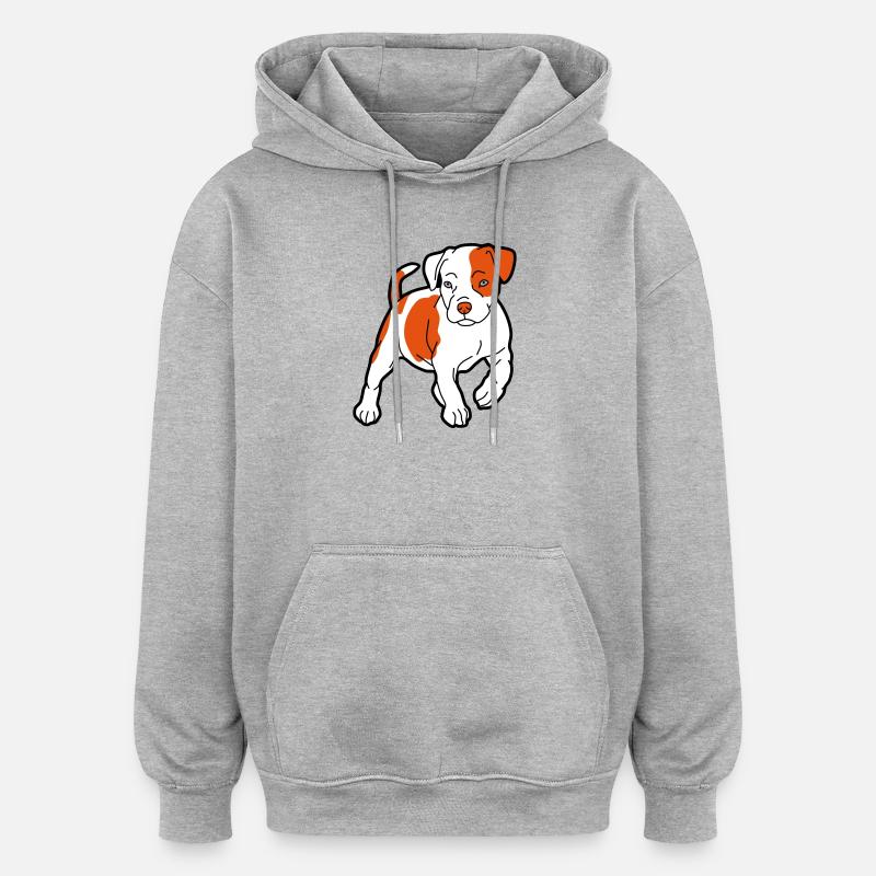 American Staffordshire Terrier - Sweat à capuche oversize unisexe - gris chiné