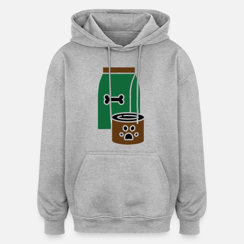 Hundefutter - Oversized Unisex Hoodie - Grau meliert