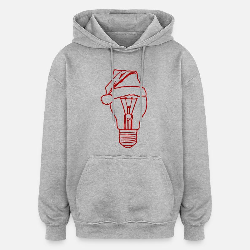 Lumière de Noël - Sweat à capuche oversize unisexe - gris chiné