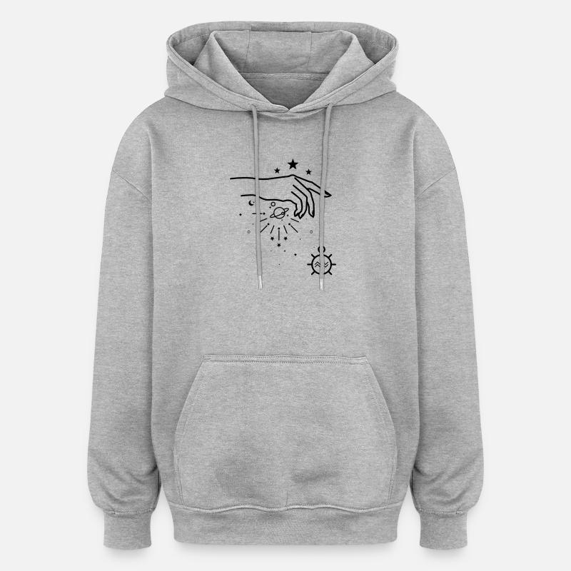 design indisponible - Sweat à capuche oversize unisexe - gris chiné