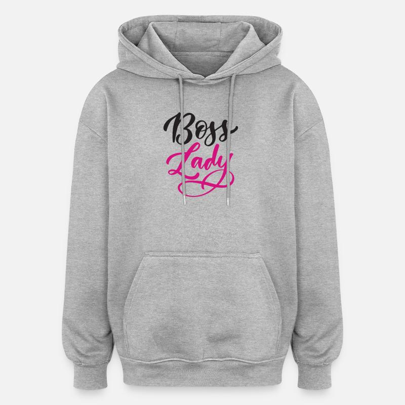 Lady Bos-s - Sweat à capuche oversize unisexe - gris chiné