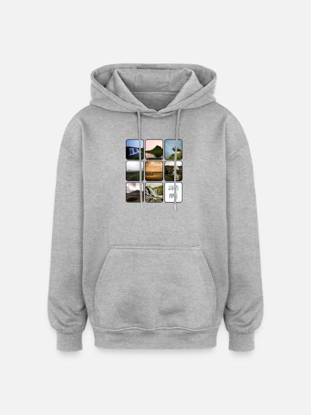 IJsland Reizen - Oversized uniseks hoodie - grijs gemêleerd