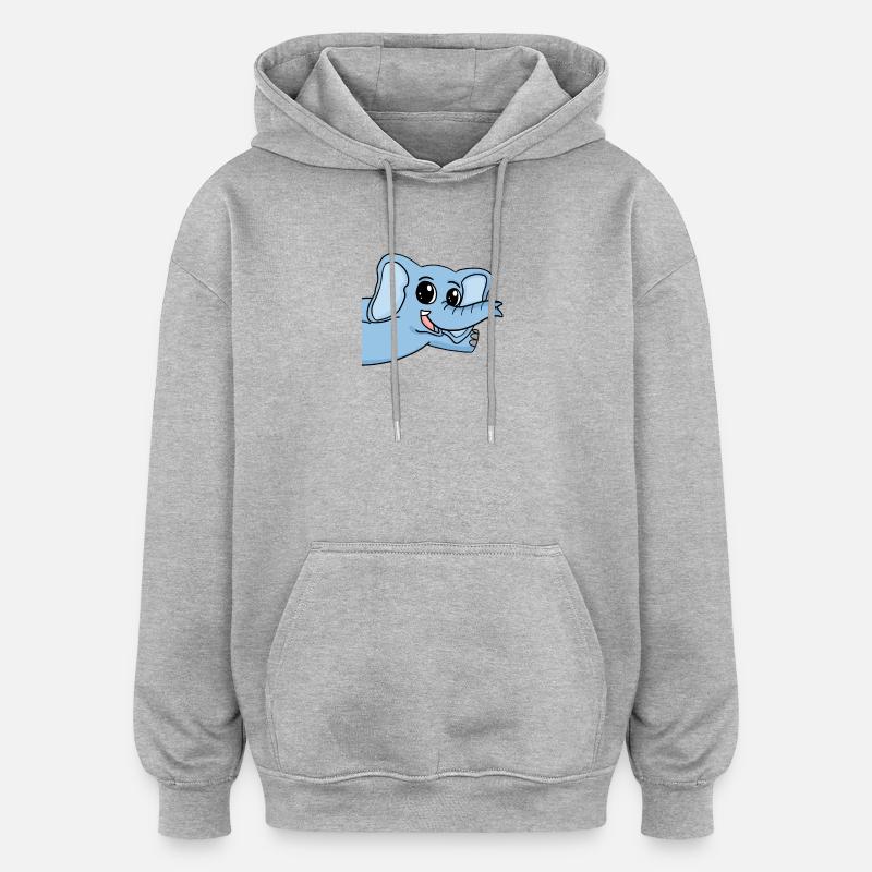Elephant Greeting Greeting - Oversized Unisex Hoodie - heather grey