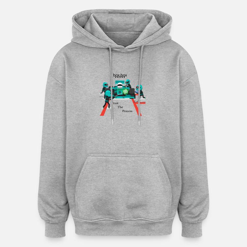 trust the process - Sweat à capuche oversize unisexe - gris chiné