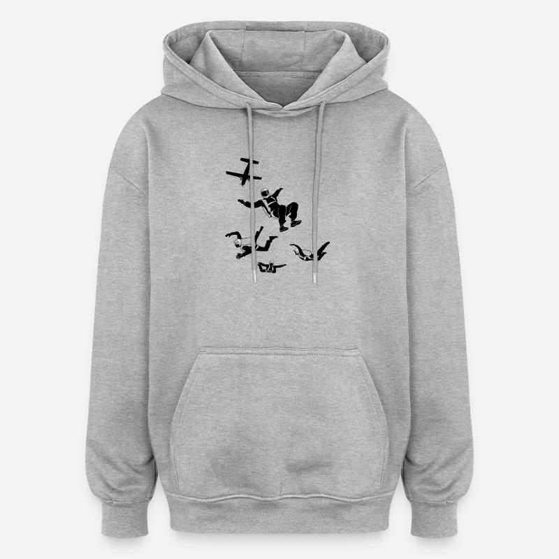 Fallschirm, skydiving - Oversized Unisex Hoodie - Grau meliert
