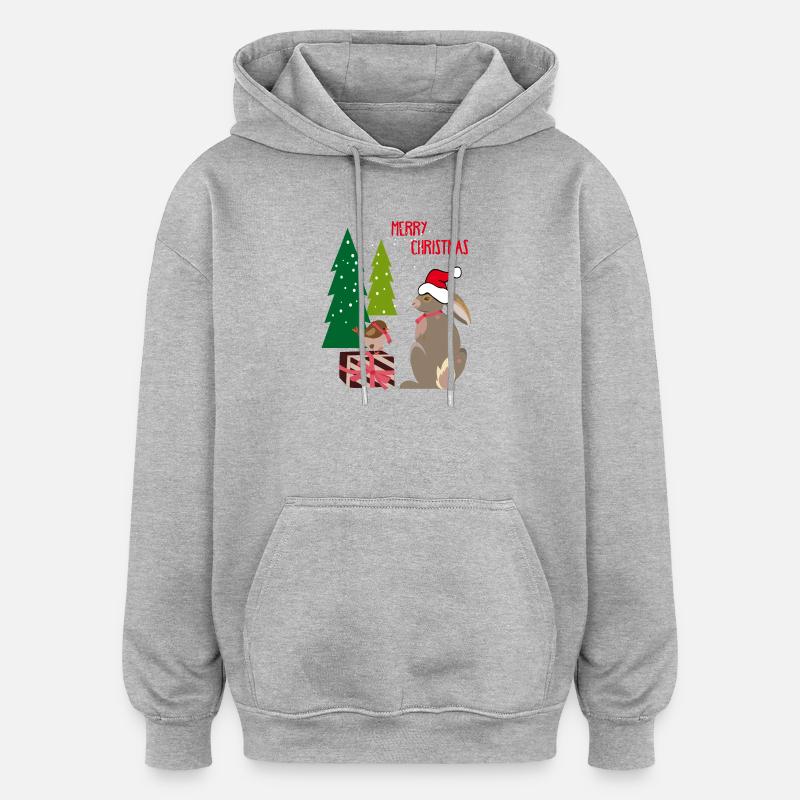 Joyeux Noël - Sweat à capuche oversize unisexe - gris chiné
