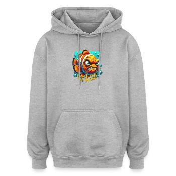 Angry Clownfish - Don't call me Nemo - Oversized Unisex Hoodie - heather grey - Front - Noah (186cm)