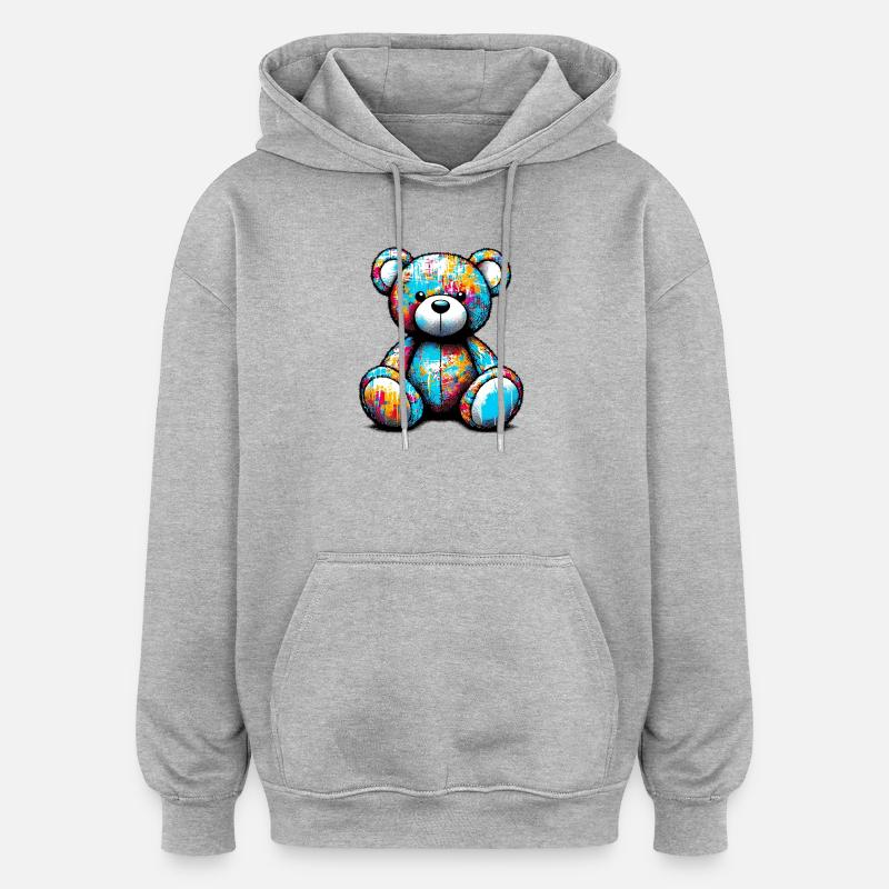 Orso orsacchiotto Teddybär - Oversized Unisex Hoodie - Grau meliert