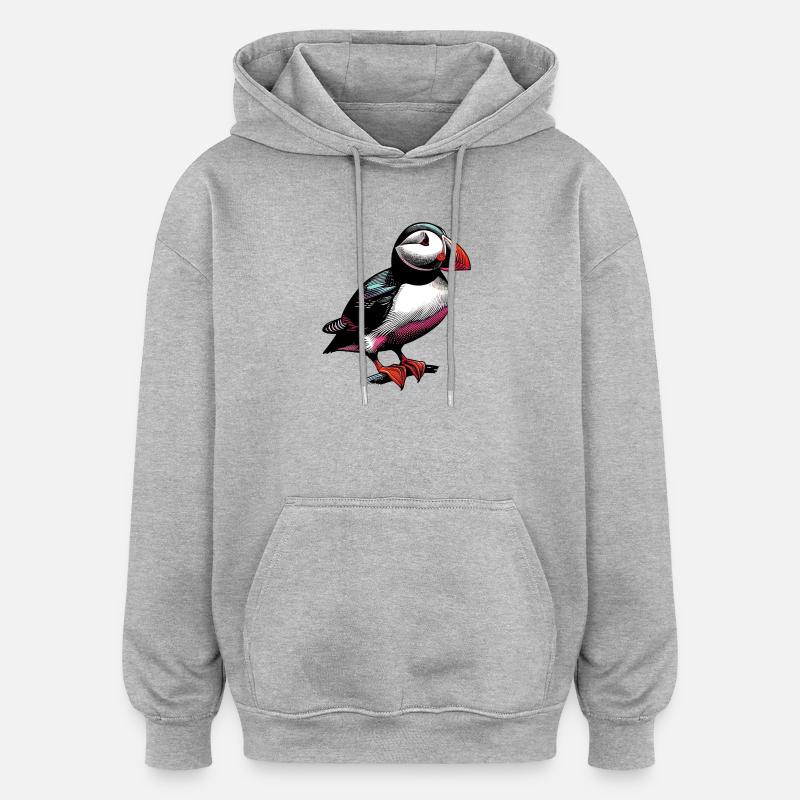 Papageitaucher - Oversized Unisex Hoodie - Grau meliert