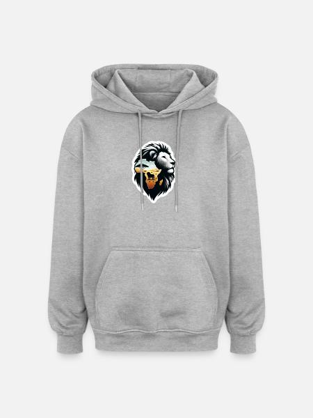 Afrika Löwenstark - Oversized Unisex Hoodie - Grau meliert