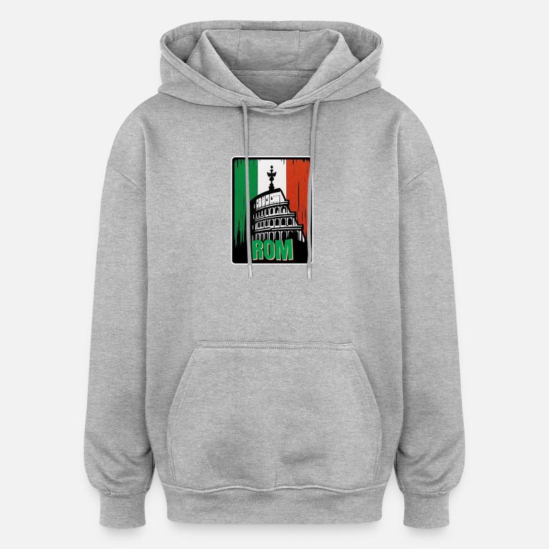 La Rome éternelle - Sweat à capuche oversize unisexe - gris chiné