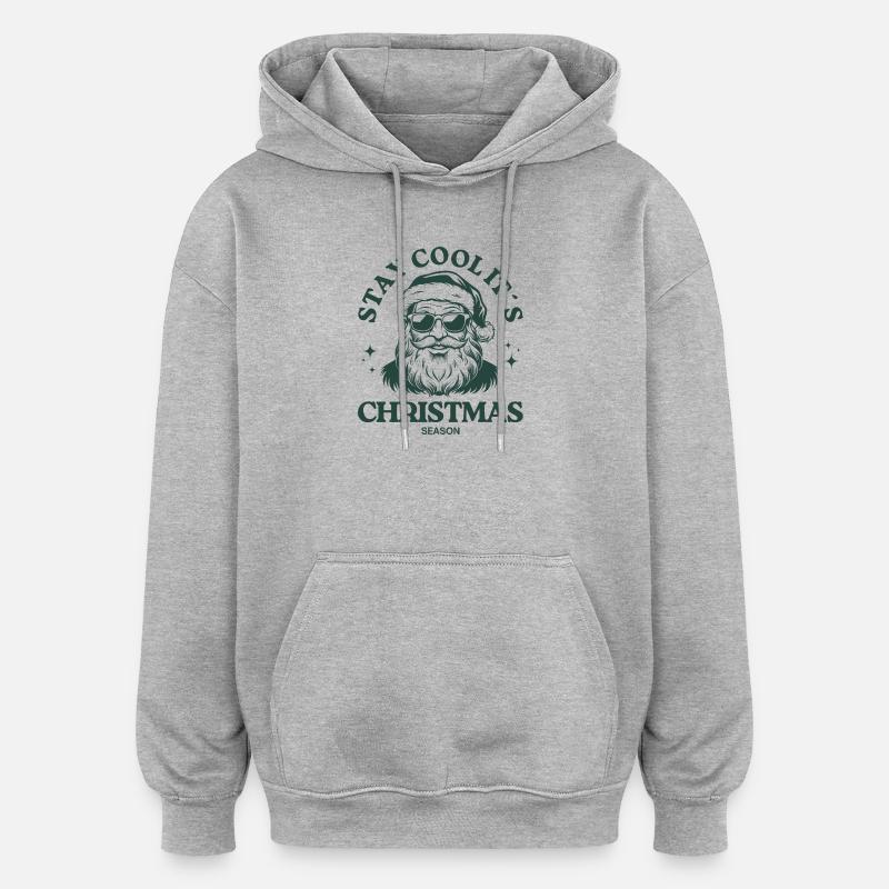 Weihnachtsmann Cool Santa - Oversized Unisex Hoodie - Grau meliert