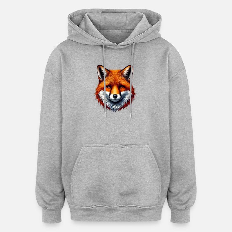 Fuchs - Oversized Unisex Hoodie - Grau meliert
