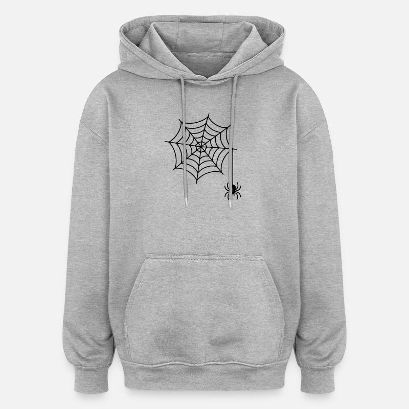 Spider web with spider silhouette - Oversized Unisex Hoodie - heather grey