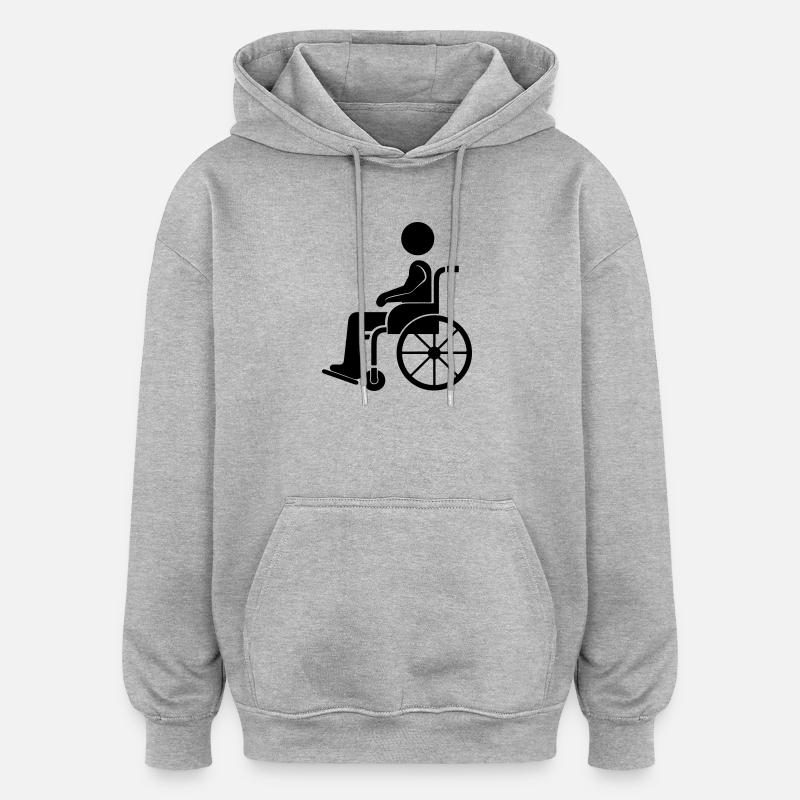 Icône du fauteuil roulant - Sweat à capuche oversize unisexe - gris chiné