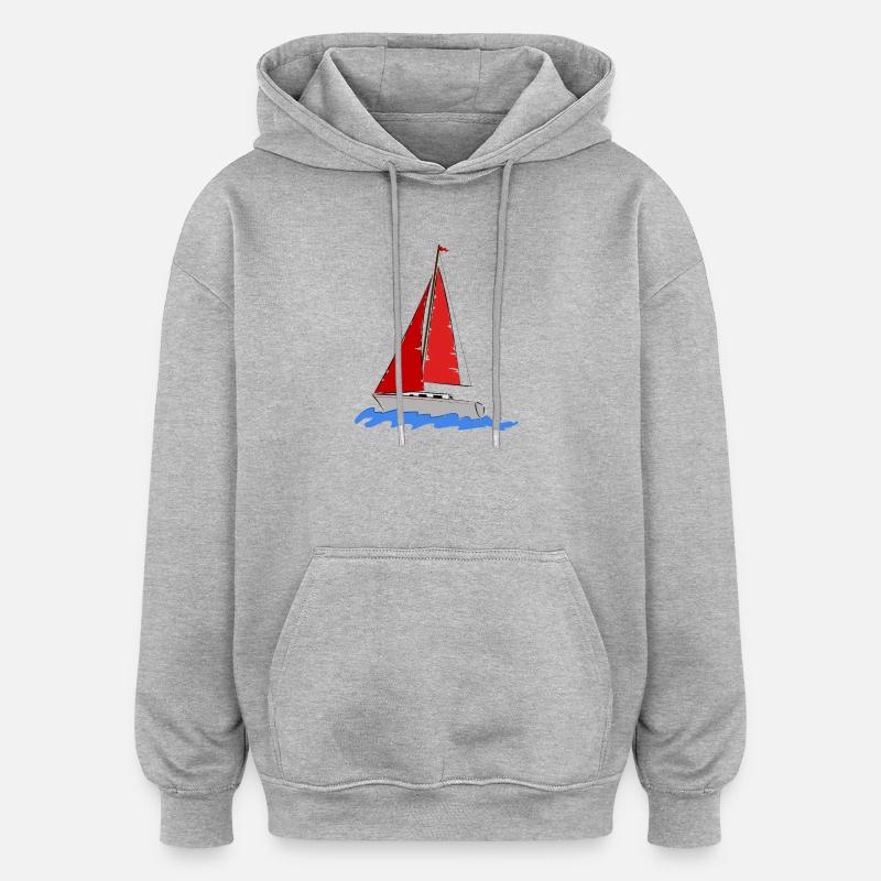Yachtsman - Sweat à capuche oversize unisexe - gris chiné
