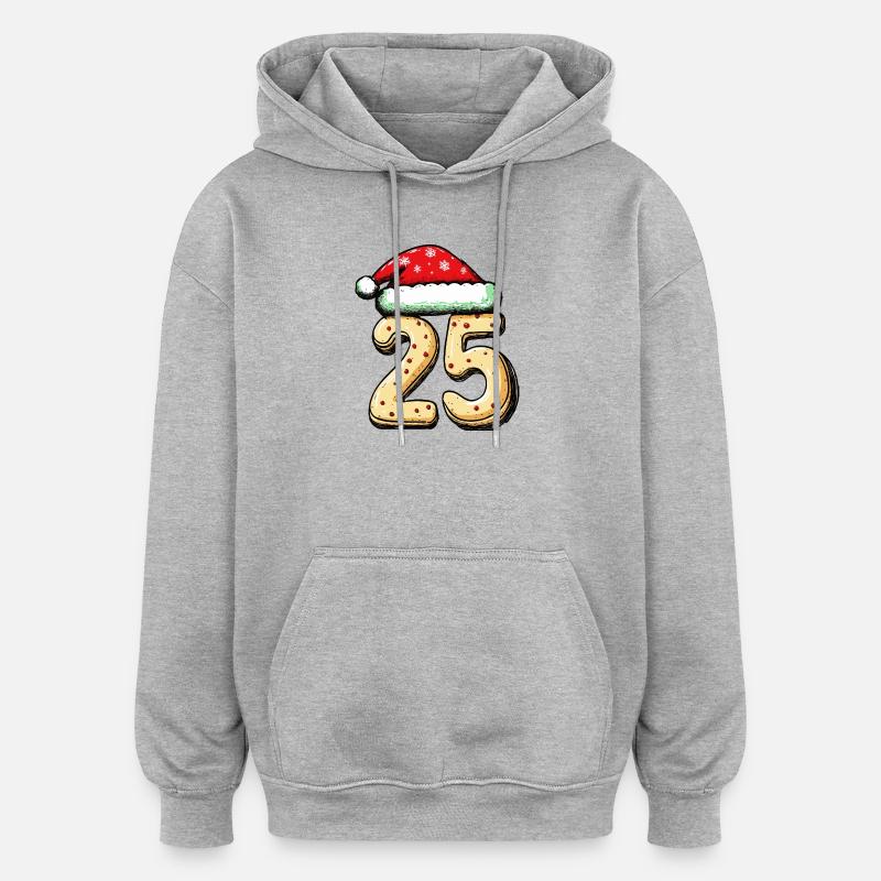 Biscuit 25 chiffres Noël - Sweat à capuche oversize unisexe - gris chiné