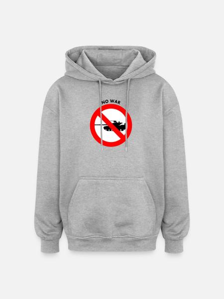 No war - Oversized Unisex Hoodie - heather grey