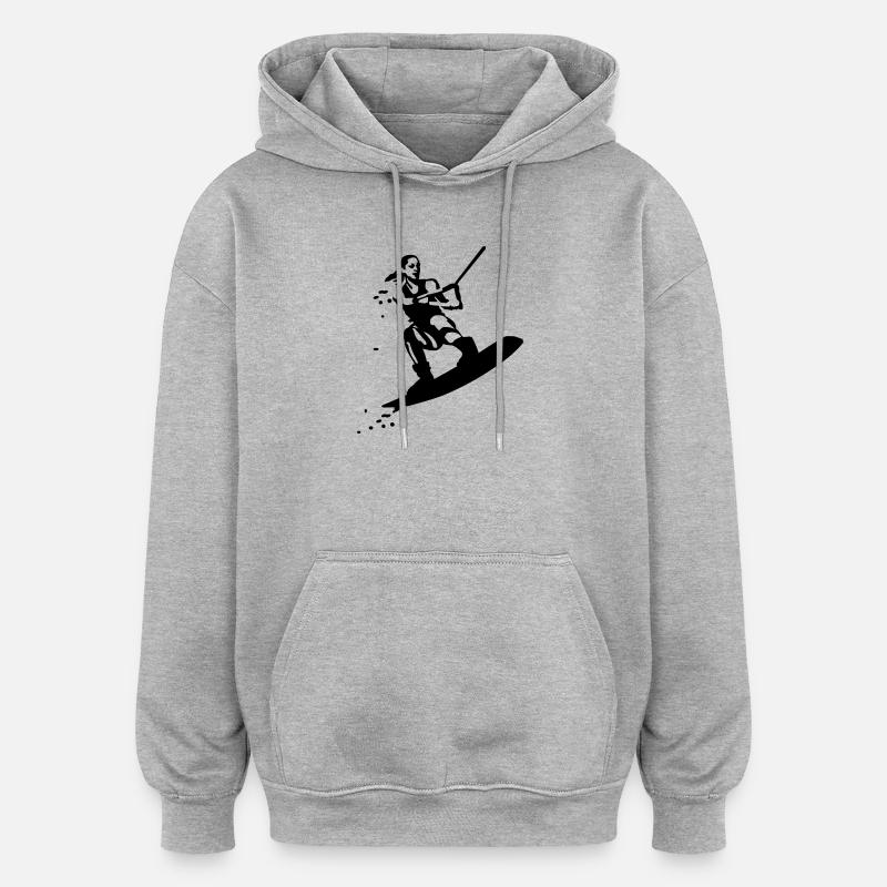 Wakeboard - Sweat à capuche oversize unisexe - gris chiné