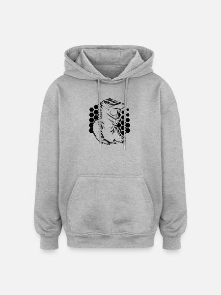 Fun motocross motif - Oversized Unisex Hoodie - heather grey