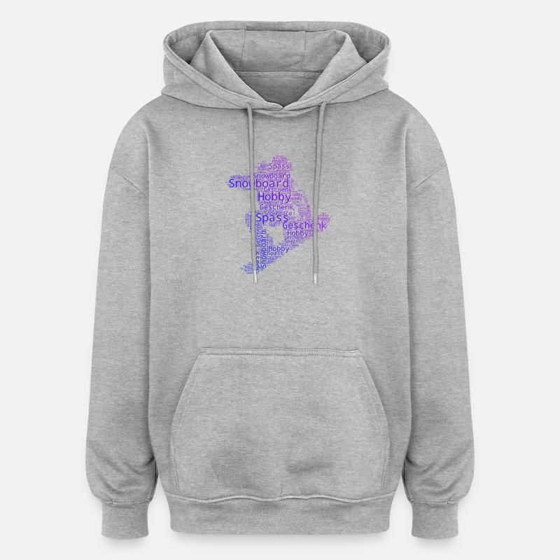 Une inspiration cool pour le snowboard - Sweat à capuche oversize unisexe - gris chiné