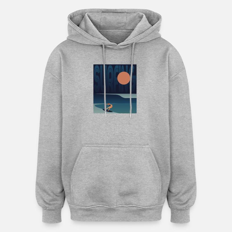 VAGUE SURFER - Sweat à capuche oversize unisexe - gris chiné