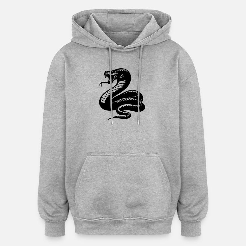 Silhouette du python serpent - Sweat à capuche oversize unisexe - gris chiné