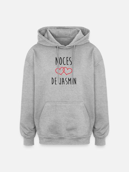 Wedding Anniversary - Jasmine Wedding (66 years) - Oversized Unisex Hoodie - heather grey