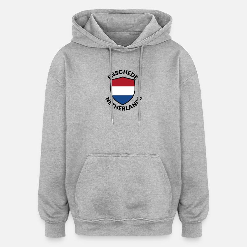 Emblème du Bouclier néerlandais Drapeau - Sweat à capuche oversize unisexe - gris chiné