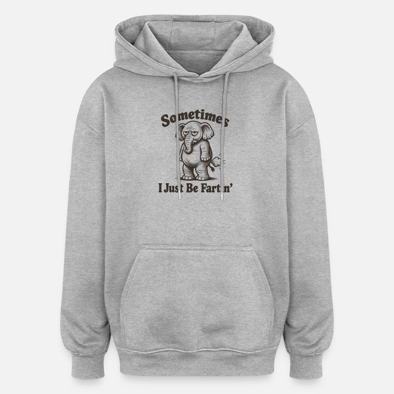 Parfois, je pète simplement. - Sweat à capuche oversize unisexe - gris chiné