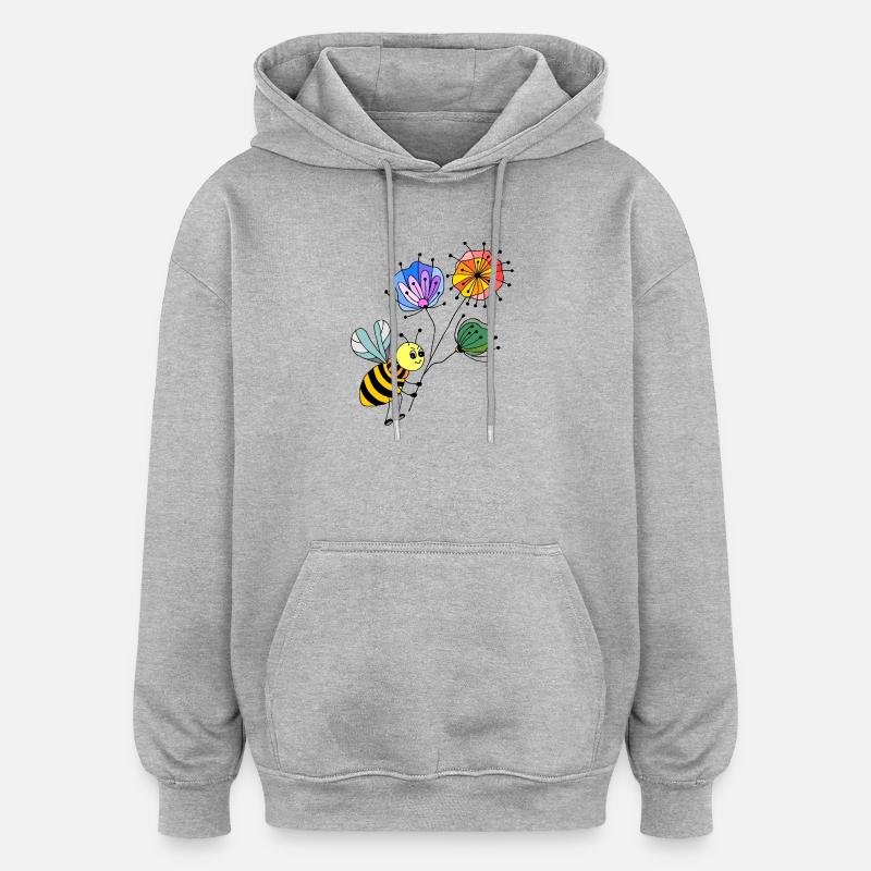 insecte - Sweat à capuche oversize unisexe - gris chiné