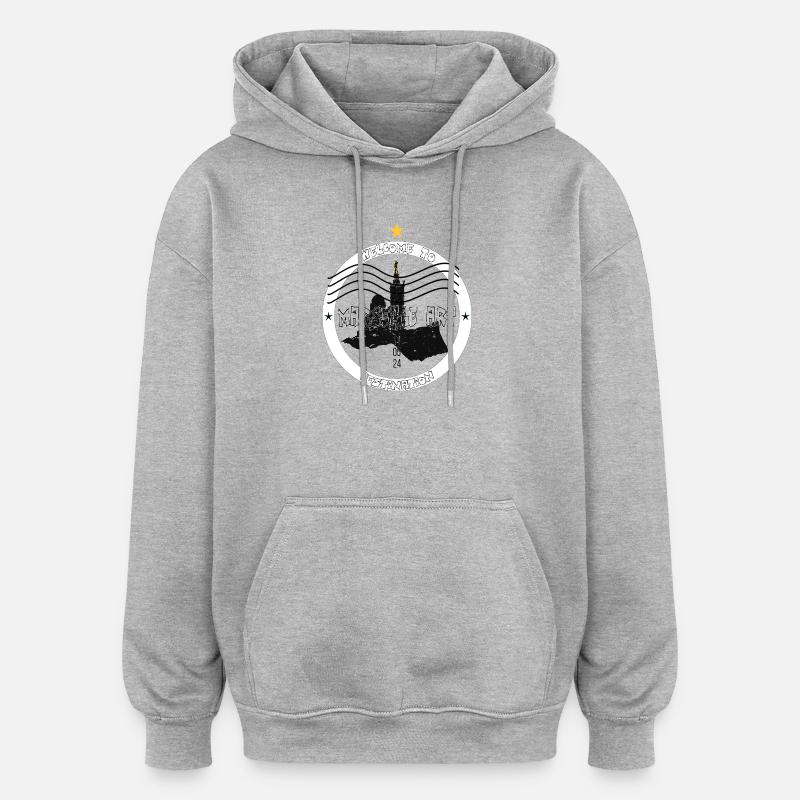 Marseille Art Destination - Sweat à capuche oversize unisexe - gris chiné