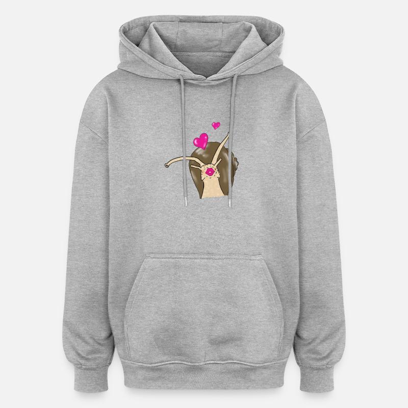 Schnecke - Oversized Unisex Hoodie - Grau meliert