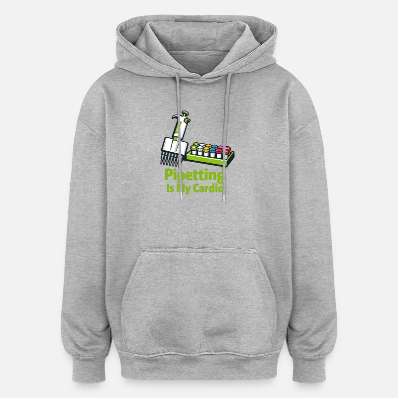 Le pipet est mon cardio - Sweat à capuche oversize unisexe - gris chiné