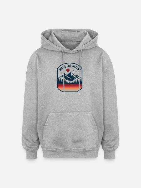 Mountains - Made for Ultras - Oversized Unisex Hoodie - heather grey