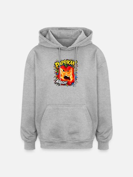 Comic Paprika - Oversized Unisex Hoodie - Grau meliert