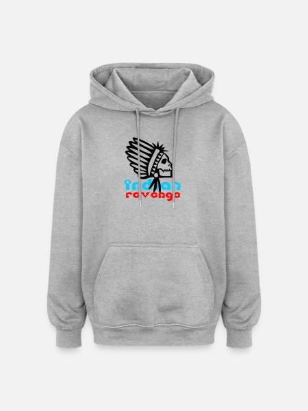 Indian Skull Revenge - Oversized Unisex Hoodie - Grau meliert