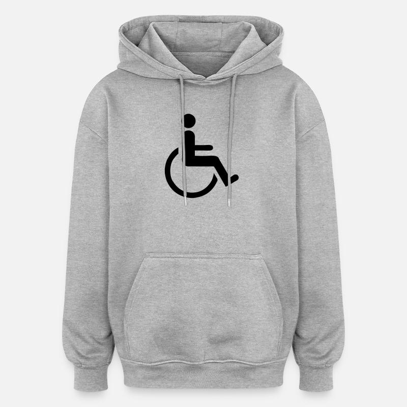 Rollstuhlfahrer - Oversized Unisex Hoodie - Grau meliert