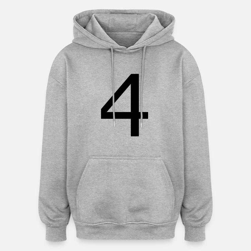 4 - Sweat à capuche oversize unisexe - gris chiné