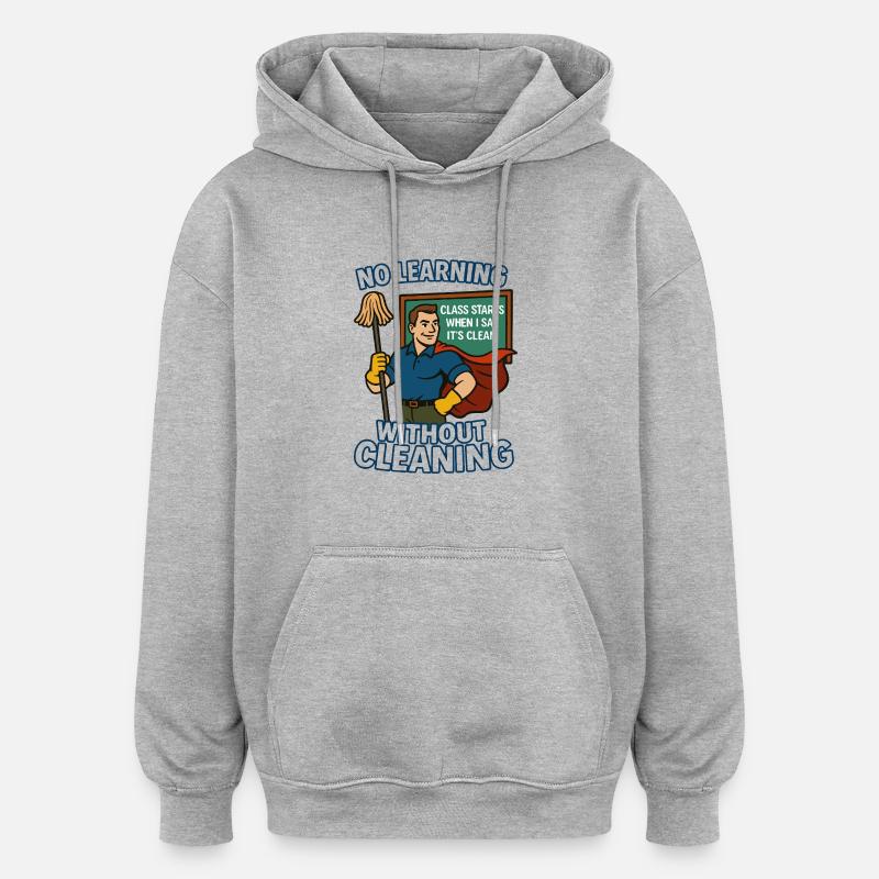 Apprendre sans propreté – super-héros - Sweat à capuche oversize unisexe - gris chiné