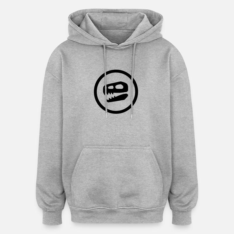 Dinosaurier Schädel Geschenk - Oversized Unisex Hoodie - Grau meliert