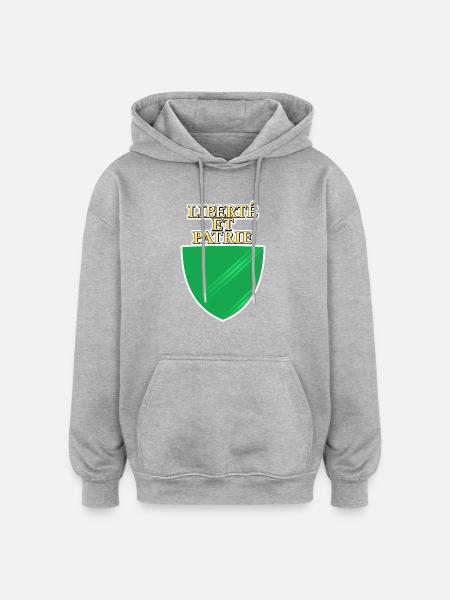 Drapeau de Vaud - Sweat à capuche oversize unisexe - gris chiné