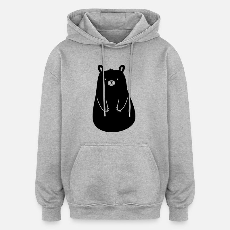 Kleiner Bär - Oversized Unisex Hoodie - Grau meliert