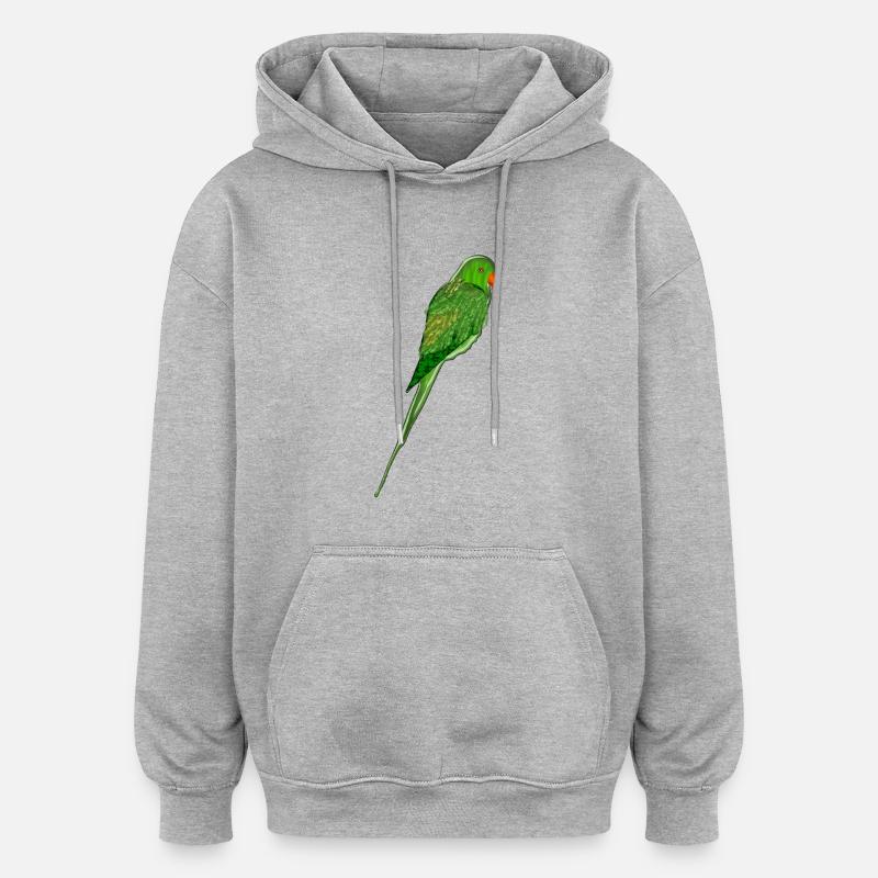parrot35 - Sweat à capuche oversize unisexe - gris chiné