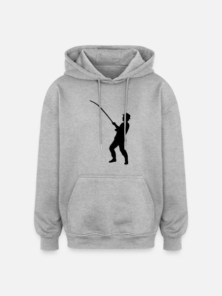 Angeln - Oversized Unisex Hoodie - heather grey