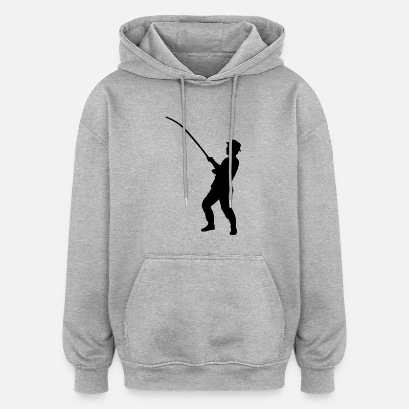 angler - Sweat à capuche oversize unisexe - gris chiné