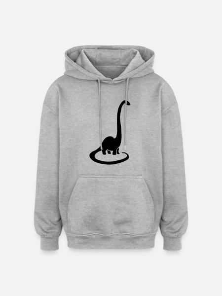 Dinosaur - Oversized Unisex Hoodie - heather grey
