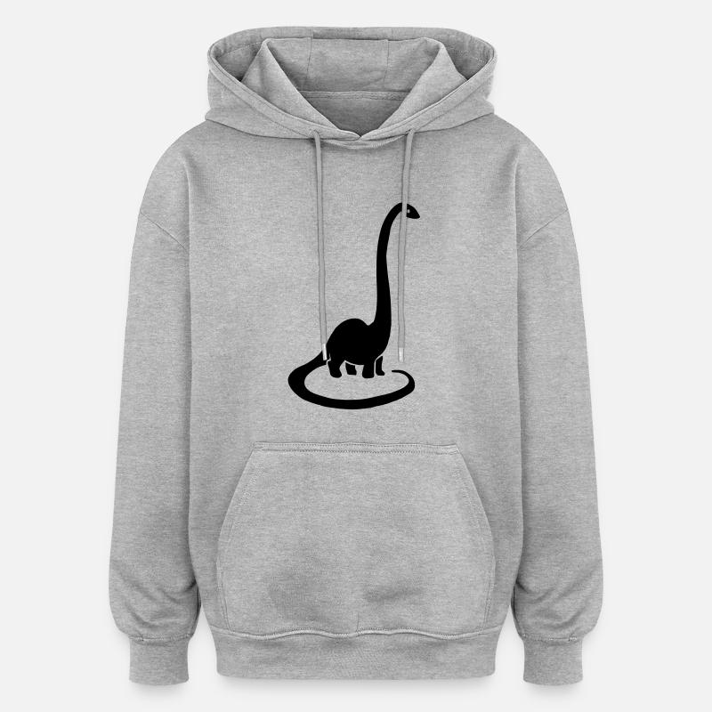 Dinosaure - Sweat à capuche oversize unisexe - gris chiné